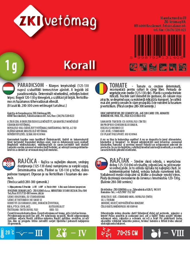 Paradicsom Korall 1g ZKI