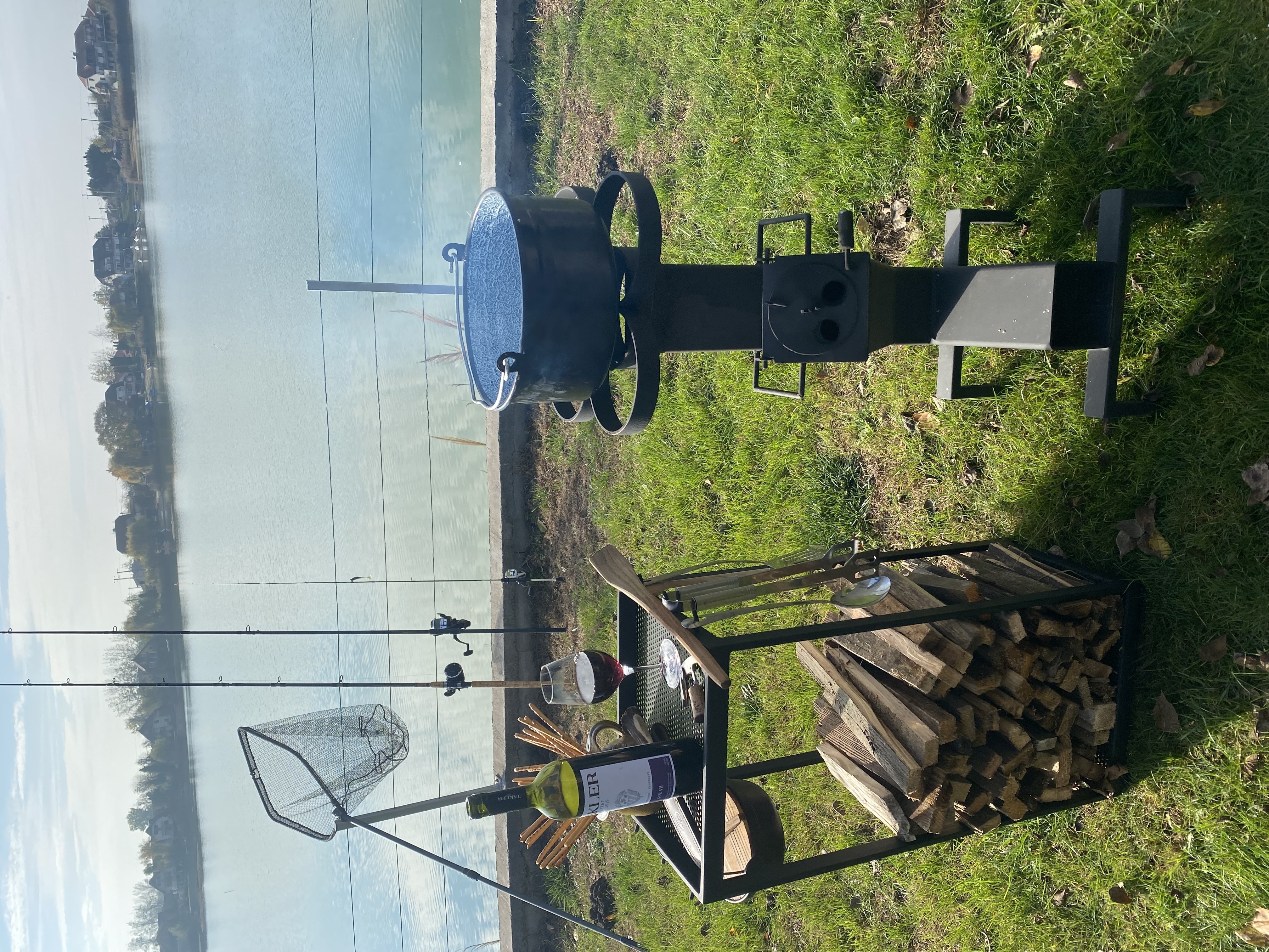 Garden oven and stove with storage rack