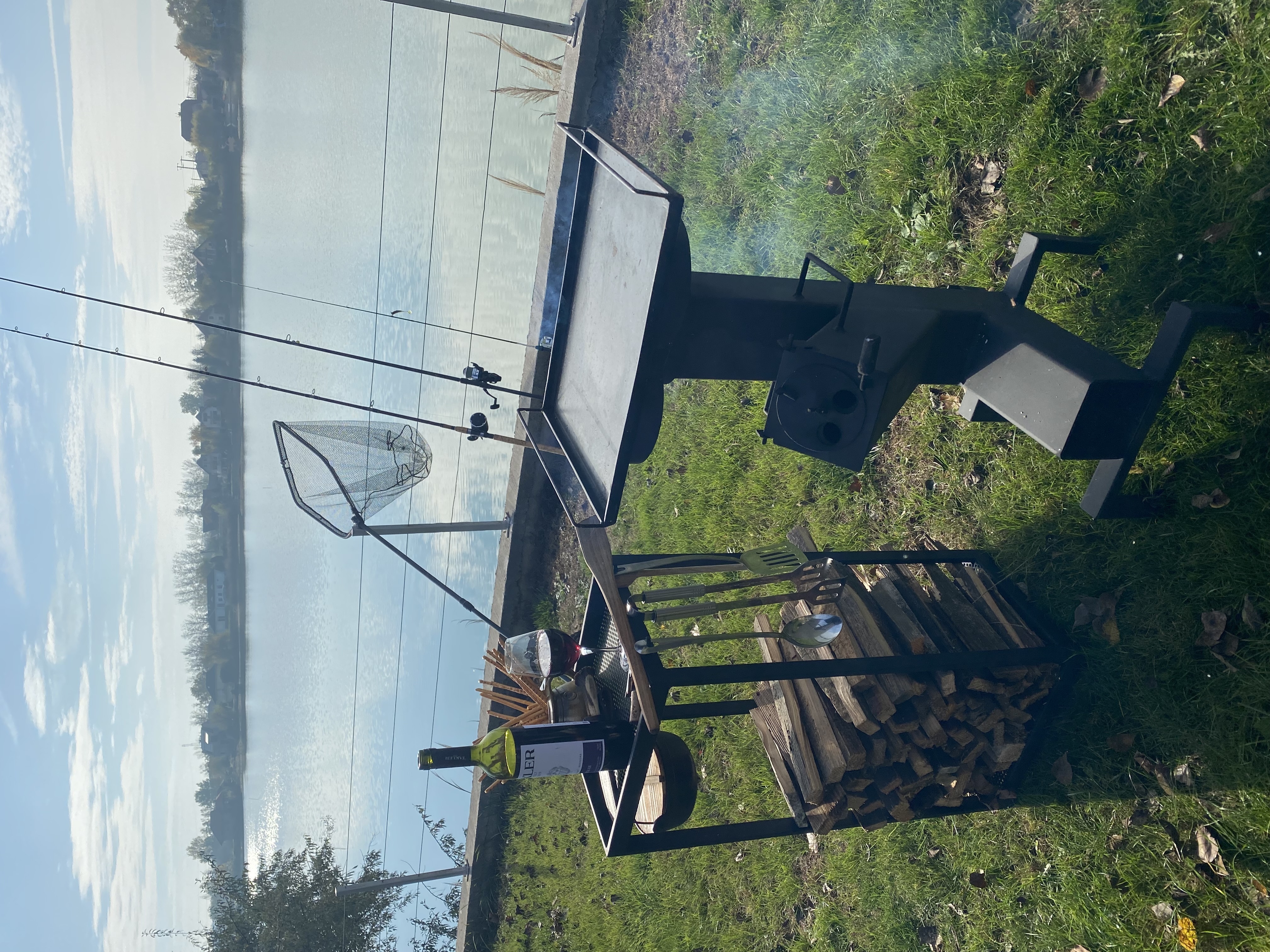 Garden oven and stove with storage rack