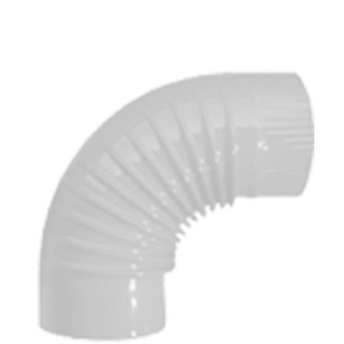 Smoke pipe elbow white diameter 120 mm