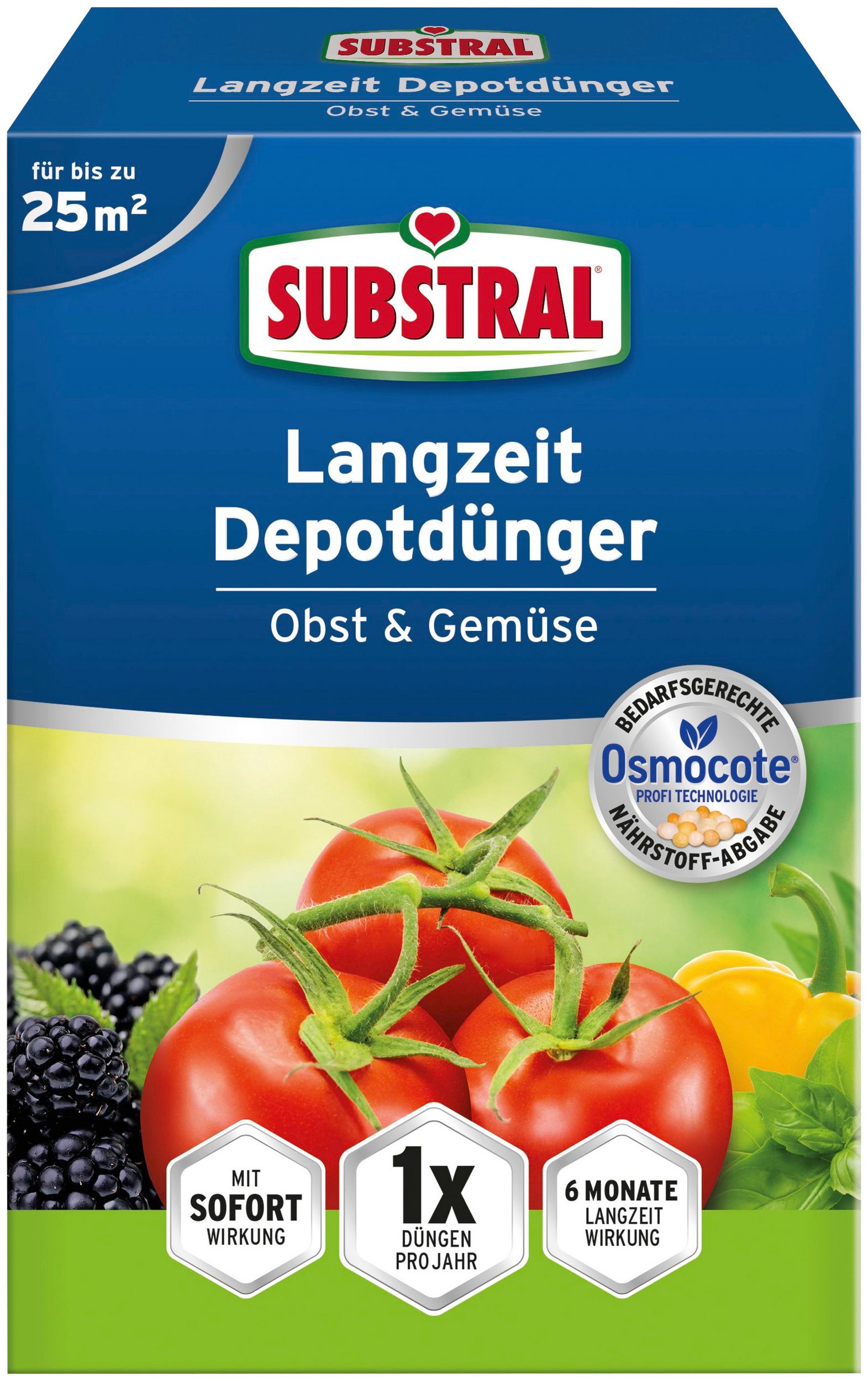 Substral Osmocote hosszú hatástartamú trágya gyümölcsök és zöldségek számára 0,75 kg