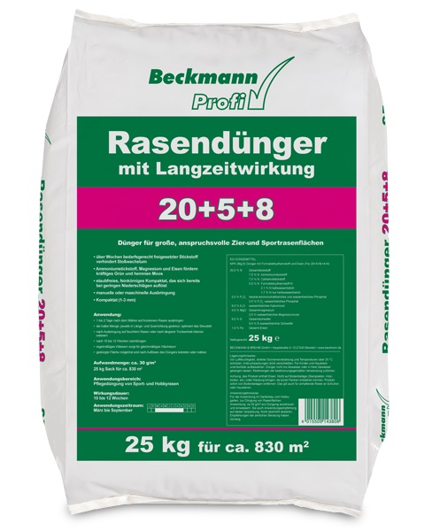 Beckmann long lasting maintenance lawn manure 20-5-8 25kg