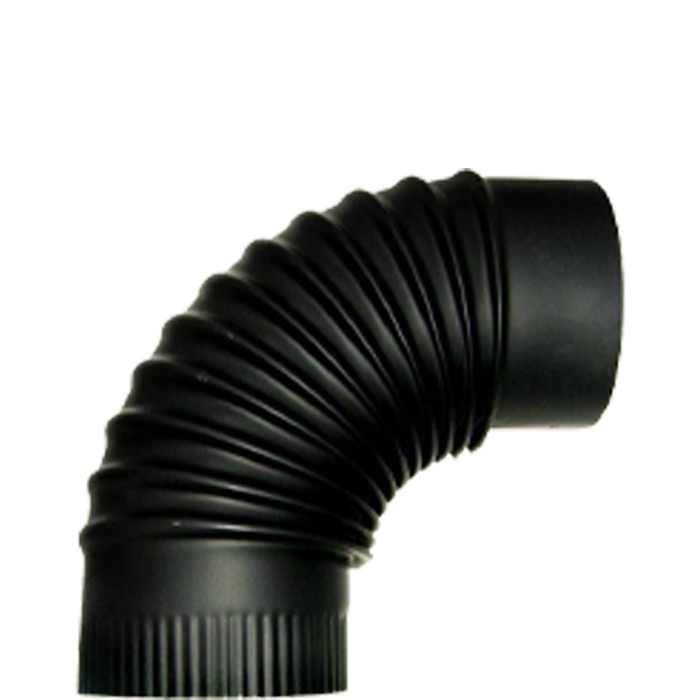 Smoke pipe elbow, black diameter 150 mm