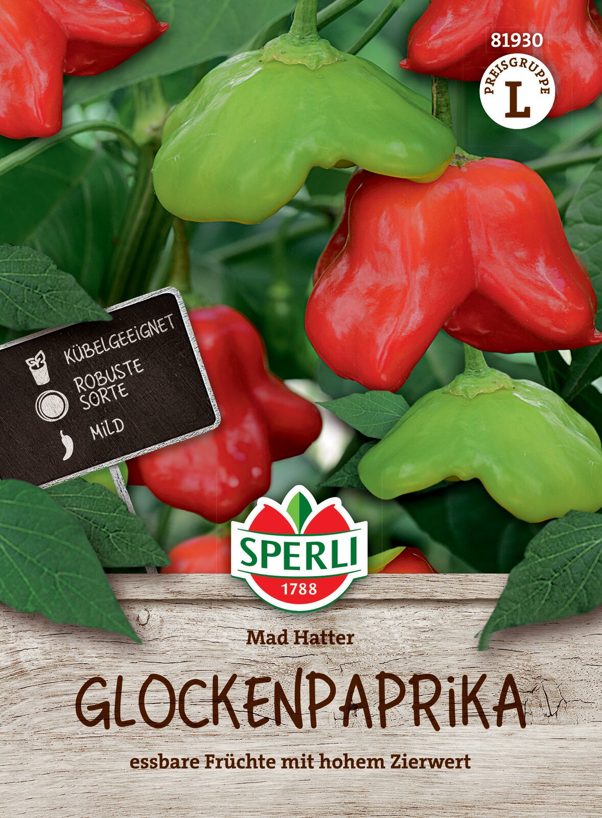 Chili-paprika (közepesen erős / harang alakú) Mad Hatter 6 szem Sperli