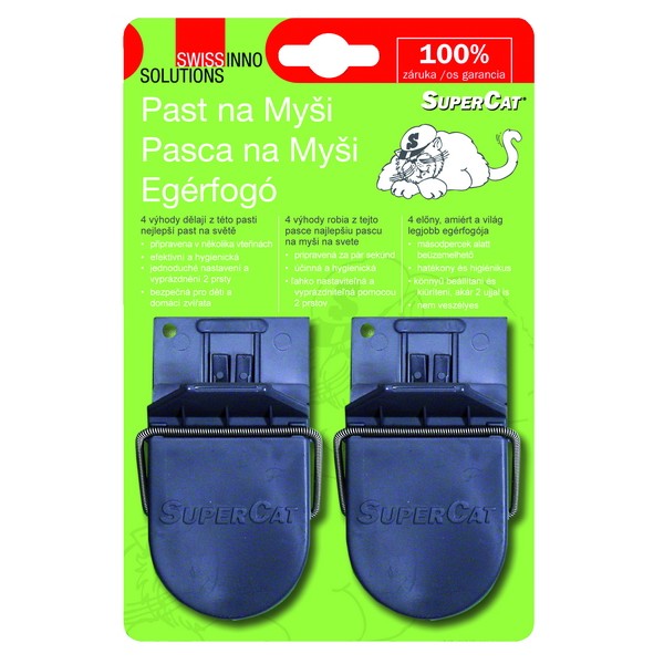 Plastic mouse trap with SuperCat bait (2 pcs)