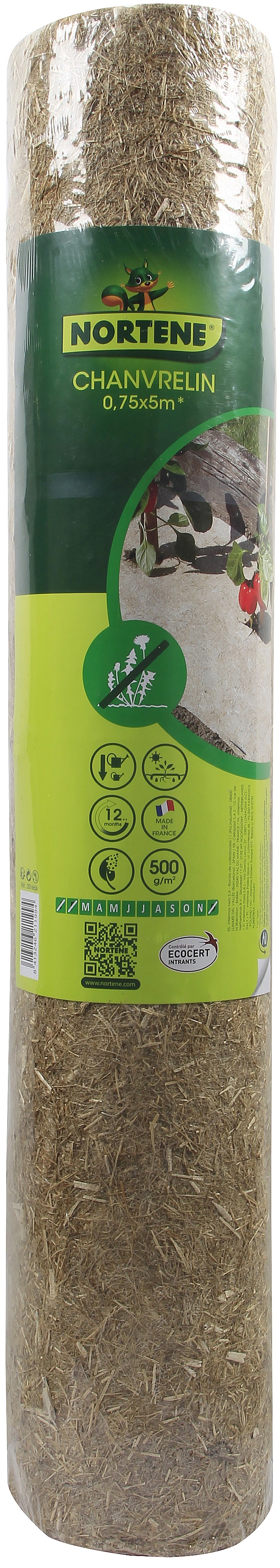 Természetes talajtakaró Flaxhemp 500 g/m2 0,75x5 m