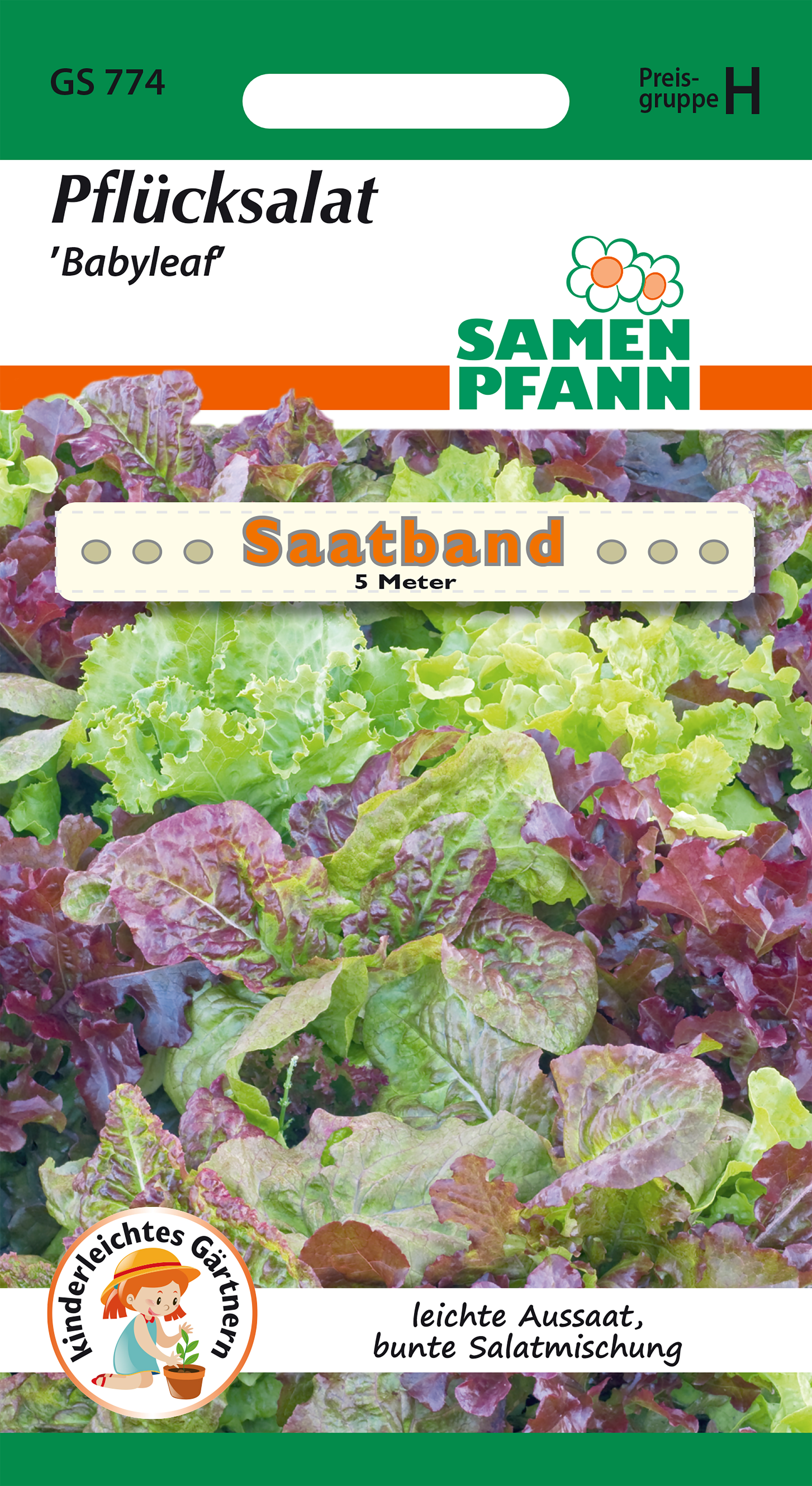 Seed Tape Tearing salad Babyleaf 5 m Seed Pfann