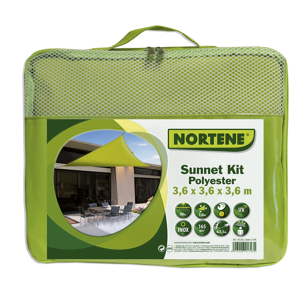 Sun-net Kit Polyester green 3,6x3,6 m