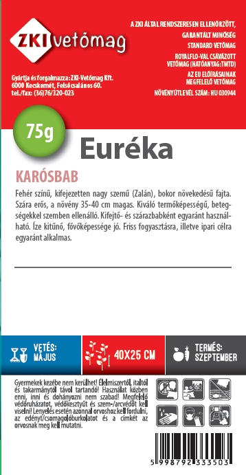 Étkezési szárazbab Euréka 75g ZKI