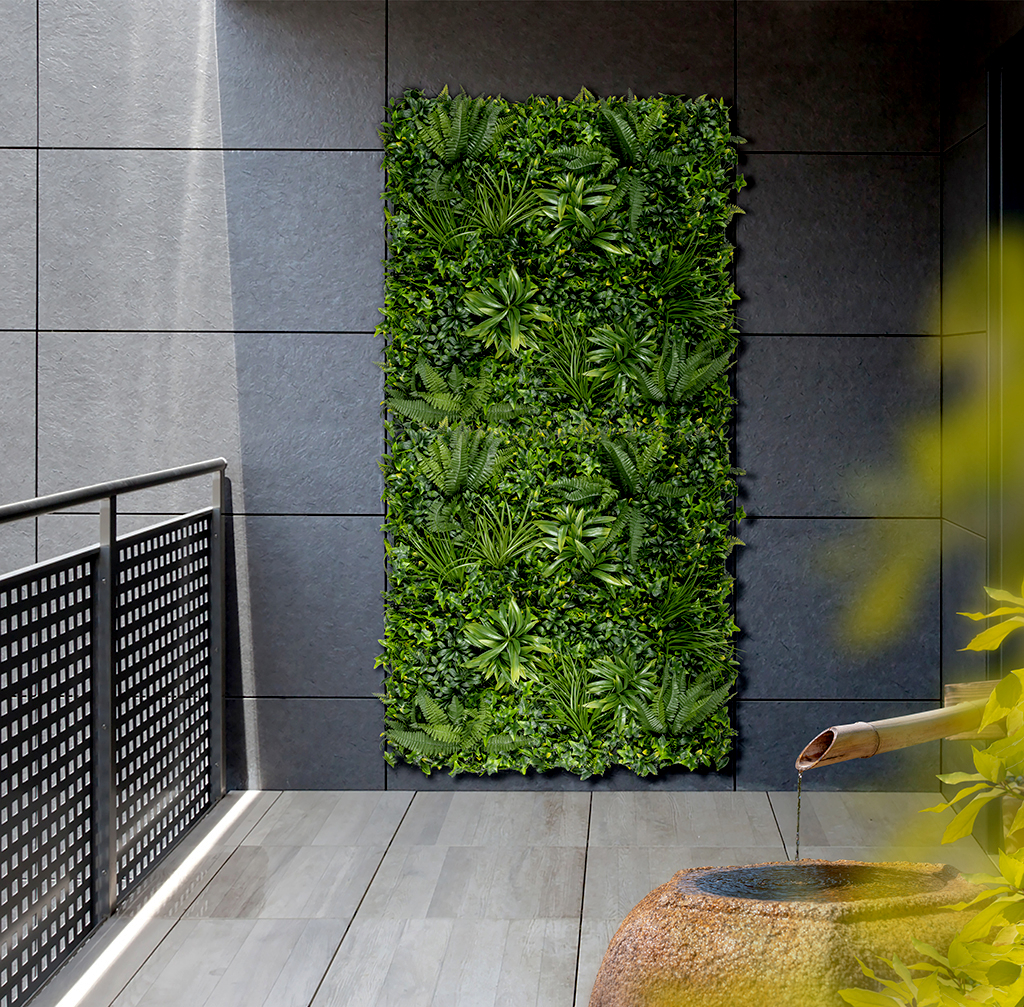 Green Wall with Tropical Plants Vertical Tropic 1x1 m