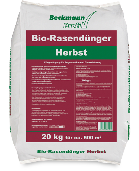 Beckmann őszi/téli felkészítő szerves biogyeptrágya 6+2+12 + 50 % szerves anyag tartalom 20 kg