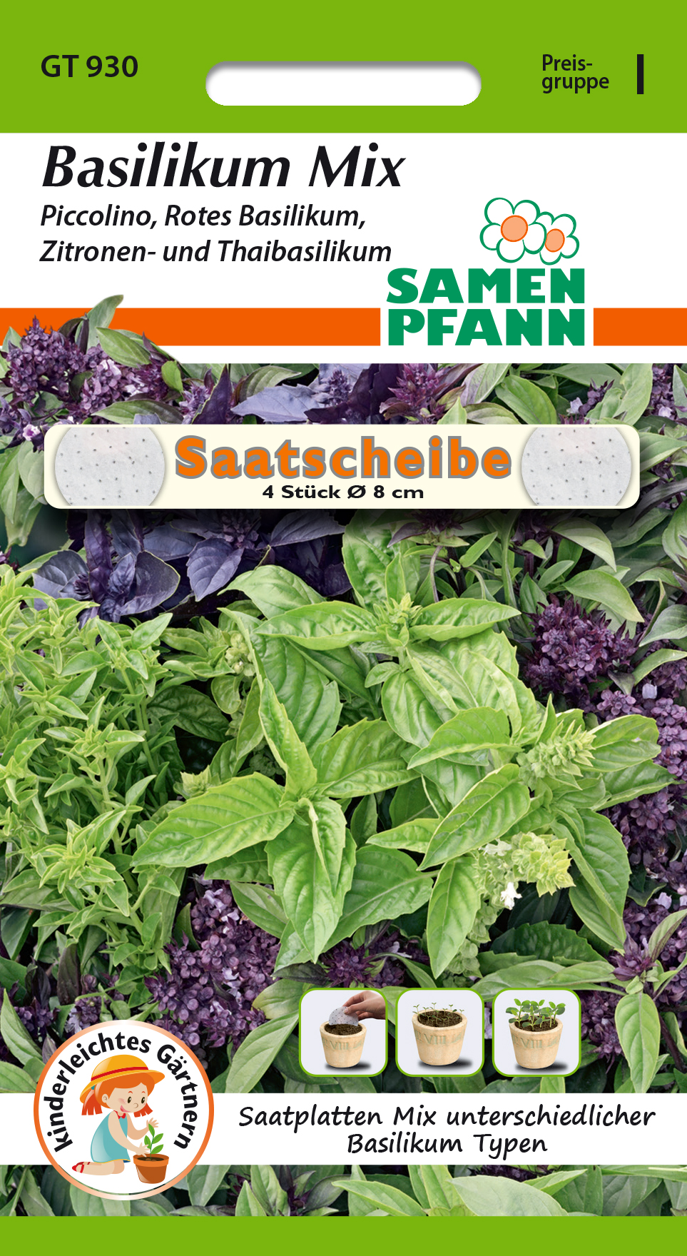 Seed disc Basil mix 4 seeds Pfann