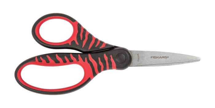 Gyerekolló Fiskars Softgrip, fekete és prios, 15 cm