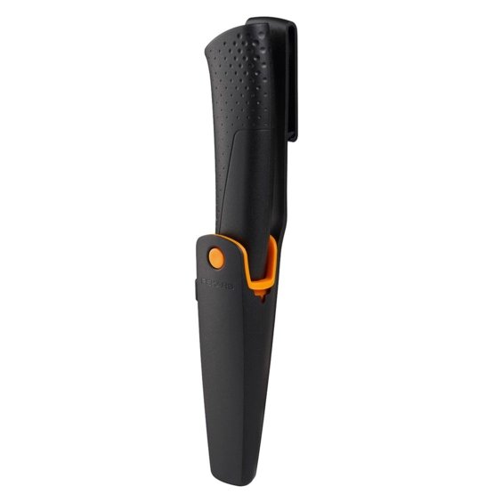 Knife for construction work, with built-in sharpener Fiskars