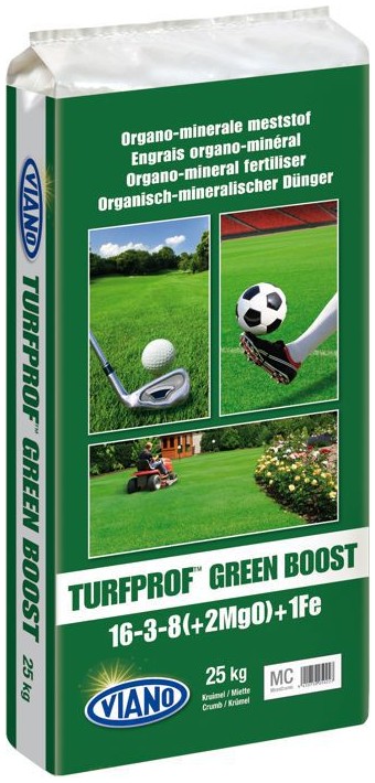 Viano Turfprof Greenboost szerves gyeptáp  16-3-8+2MgO+Fe 25 kg