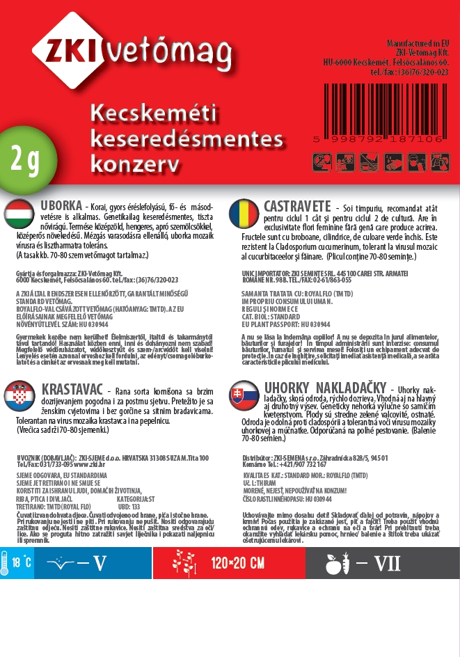 Cucumber (canned) Kecskemét bitter free 2g ZKI