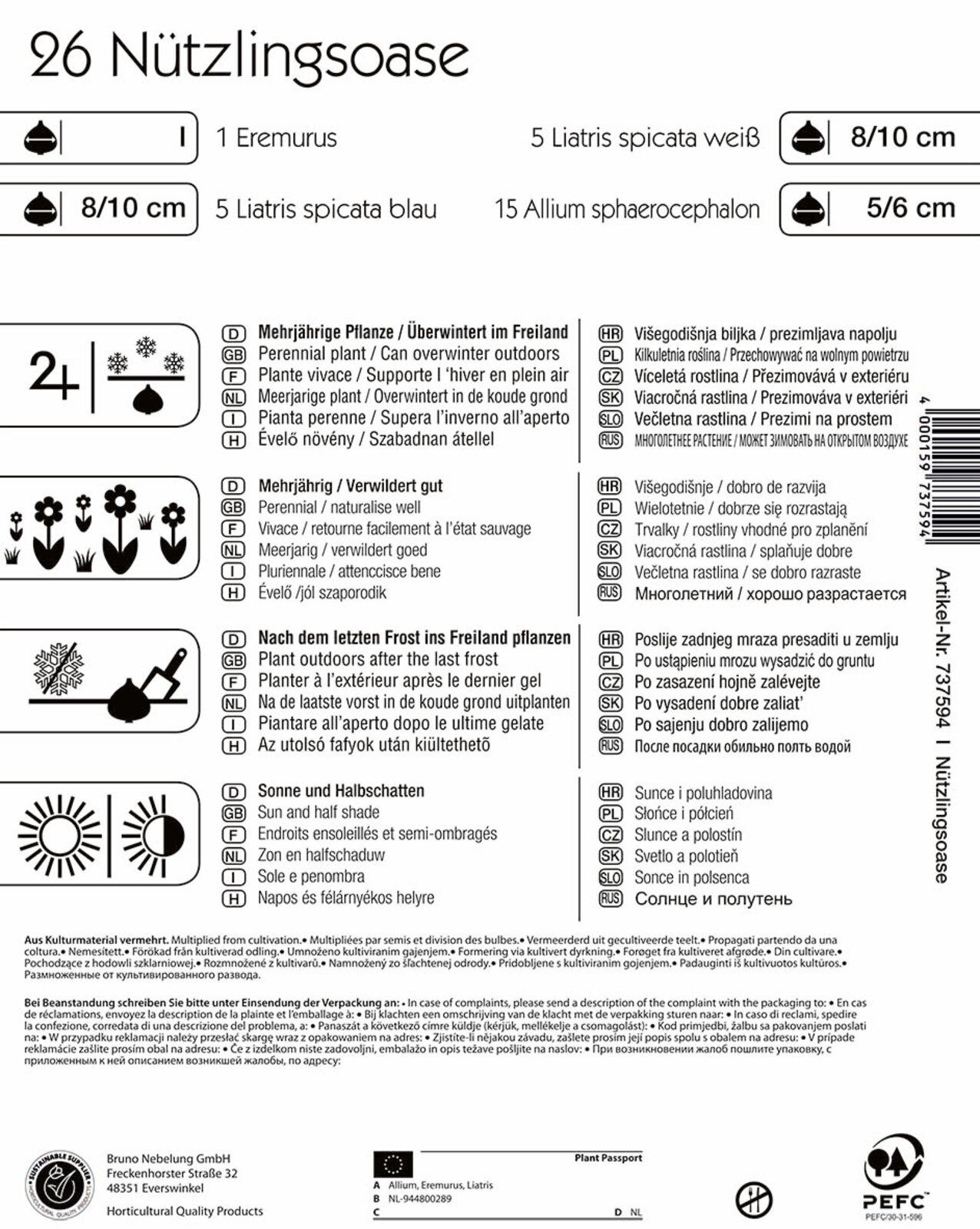 Virághagyma Hasznos rovarok kertje Kiepenkerl 26 db