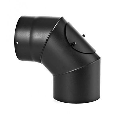 Smoke pipe elbow thick wall (1,8 mm), black diameter 160/90 mm