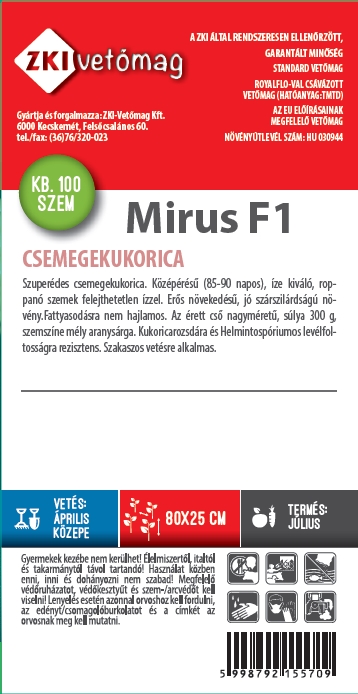 Csemegekukorica Mirus F1 5g ZKI