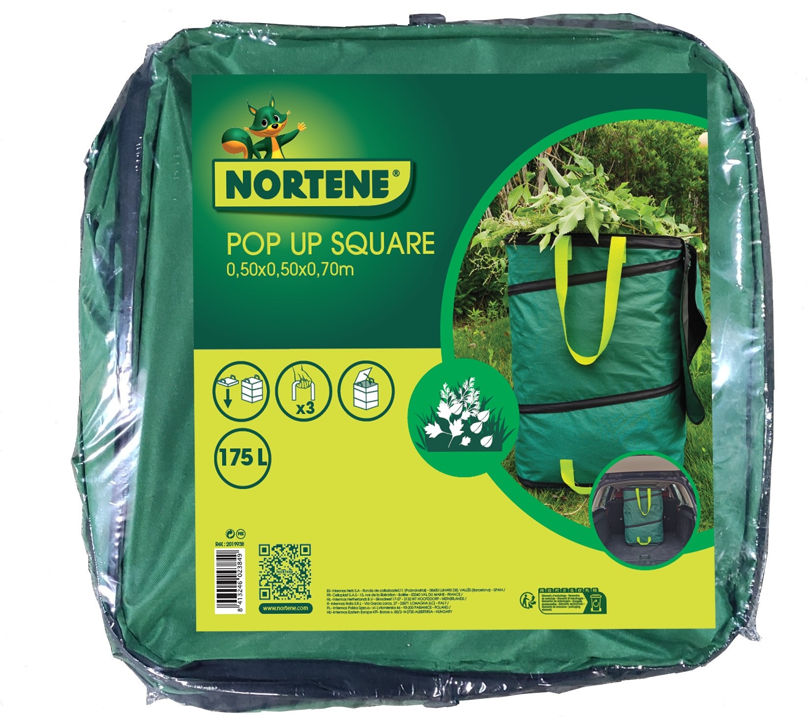 Square pop-up leaf bag POP UP SQUARE green 175 l (50x50x70cm)