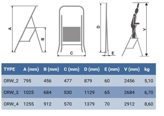 Safety step ladder 2 steps